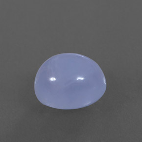3.77 ct Blue Chalcedony Stone, Natural Chalcedony in Oval Cabochon Shape for Sale