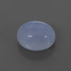 3.46 ct Blue Chalcedony Stone, Natural Chalcedony in Oval Cabochon Shape for Sale