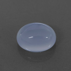 3.42 ct Blue Chalcedony Stone, Natural Chalcedony in Oval Cabochon Shape for Sale