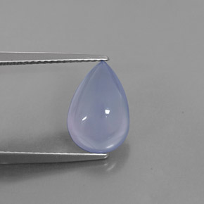 2.49 ct Blue Chalcedony Gemstone, Chalcedony Gem in Pear Cabochon Shape for Sale.