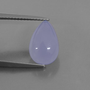 3.40 ct Blue Chalcedony Gemstone, Chalcedony Gem in Pear Cabochon Shape for Sale.