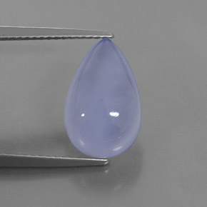 4.49 ct Blue Chalcedony Gemstone, Chalcedony Gem in Pear Cabochon Shape for Sale.