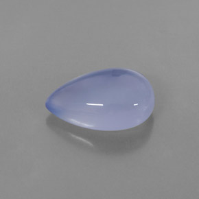 4.49 ct Blue Chalcedony Stone, Natural Chalcedony in Pear Cabochon Shape for Sale