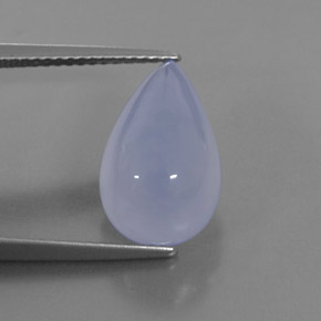 5.28 ct Blue Chalcedony Gemstone, Chalcedony Gem in Pear Cabochon Shape for Sale.