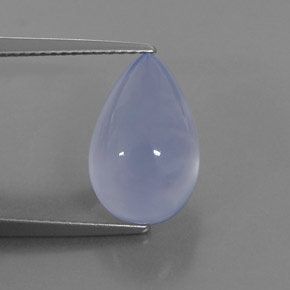 5.21 ct Blue Chalcedony Gemstone, Chalcedony Gem in Pear Cabochon Shape for Sale.