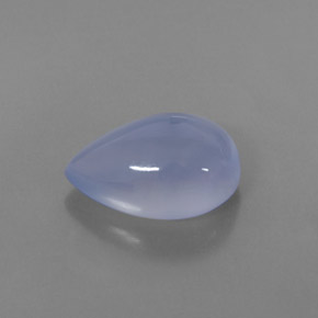5.21 ct Blue Chalcedony Stone, Natural Chalcedony in Pear Cabochon Shape for Sale