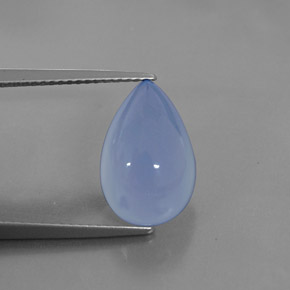 5.20 ct Blue Chalcedony Gemstone, Chalcedony Gem in Pear Cabochon Shape for Sale.