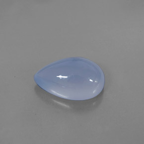 5.20 ct Blue Chalcedony Stone, Natural Chalcedony in Pear Cabochon Shape for Sale