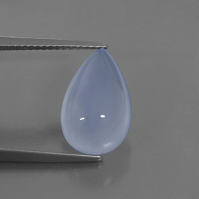 4.98 ct Blue Chalcedony Gemstone, Chalcedony Gem in Pear Cabochon Shape for Sale.