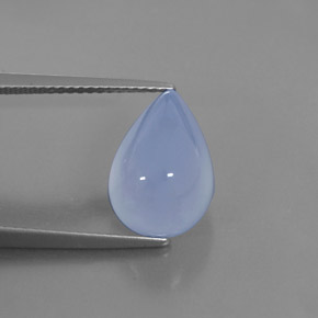 5.58 ct Blue Chalcedony Gemstone, Chalcedony Gem in Pear Cabochon Shape for Sale.