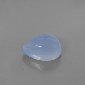 5.58 ct Blue Chalcedony Stone, Natural Chalcedony in Pear Cabochon Shape for Sale