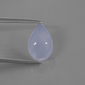 5.69 ct Blue Chalcedony Gemstone, Chalcedony Gem in Pear Cabochon Shape for Sale.