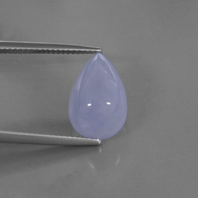 8.19 ct Blue Chalcedony Gemstone, Chalcedony Gem in Pear Cabochon Shape for Sale.
