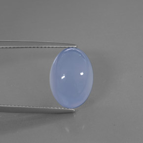 8.19 ct Blue Chalcedony Gemstone, Chalcedony Gem in Oval Cabochon Shape for Sale.