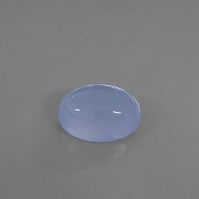 8.19 ct Blue Chalcedony Stone, Natural Chalcedony in Oval Cabochon Shape for Sale