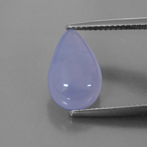 4.48 ct Blue Chalcedony Gemstone, Chalcedony Gem in Pear Cabochon Shape for Sale.