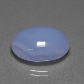 9.81 ct Blue Chalcedony Gemstone, Chalcedony Gem in Oval Cabochon Shape for Sale.