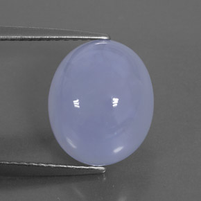 5.36 ct Blue Chalcedony Stone, Natural Chalcedony in Oval Cabochon Shape for Sale