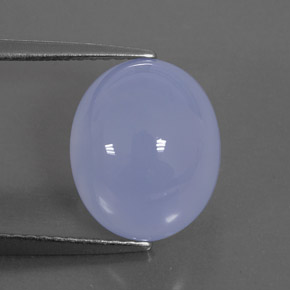 5.59 ct Blue Chalcedony Stone, Natural Chalcedony in Oval Cabochon Shape for Sale