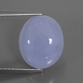5.52 ct Blue Chalcedony Stone, Natural Chalcedony in Oval Cabochon Shape for Sale