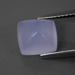 2.60 ct Blue Chalcedony Gemstone, Chalcedony Gem in Square Cabochon Shape for Sale.
