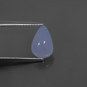 1.76 ct Blue Chalcedony Gemstone, Chalcedony Gem in Pear Cabochon Shape for Sale.
