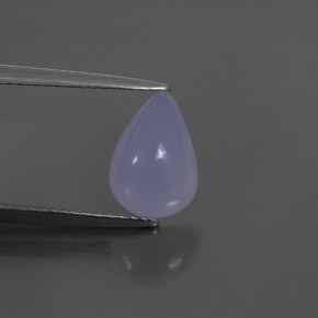2.35 ct Blue Chalcedony Stone, Natural Chalcedony in Pear Cabochon Shape for Sale