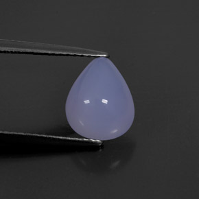 2.43 ct Blue Chalcedony Stone, Natural Chalcedony in Pear Cabochon Shape for Sale