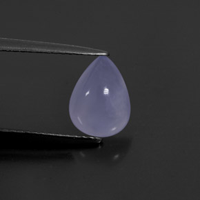 1.62 ct Blue Chalcedony Stone, Natural Chalcedony in Pear Cabochon Shape for Sale