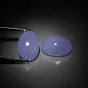 5.03 ct Blue Chalcedony Stone, Natural Chalcedony in Oval Cabochon Shape for Sale