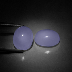 6.00 ct Blue Chalcedony Stone, Natural Chalcedony in Oval Cabochon Shape for Sale