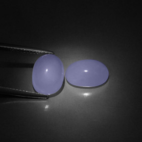 6.57 ct Blue Chalcedony Stone, Natural Chalcedony in Oval Cabochon Shape for Sale