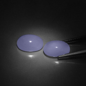 Chalcedony Gemstone in 11.3 x 8.3 mm Size for Sale, Chalcedony Stone in Lavender Blue Color