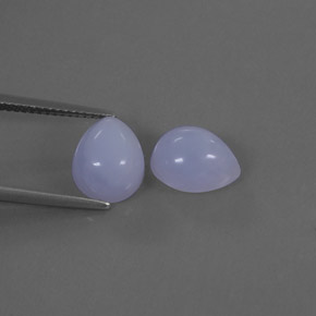 5.71 ct Blue Chalcedony Stone, Natural Chalcedony in Pear Cabochon Shape for Sale