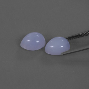Chalcedony Gemstone in 10 x 8.1 mm Size for Sale, Chalcedony Stone in Lavender Blue Color