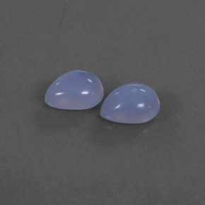 3.40 ct Blue Chalcedony Gemstone, Chalcedony Gem in Pear Cabochon Shape for Sale.