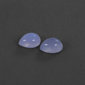 2.52 ct Blue Chalcedony Gemstone, Chalcedony Gem in Pear Cabochon Shape for Sale.