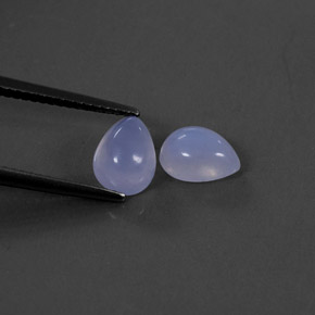 2.52 ct Blue Chalcedony Stone, Natural Chalcedony in Pear Cabochon Shape for Sale