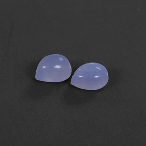 2.82 ct Blue Chalcedony Gemstone, Chalcedony Gem in Pear Cabochon Shape for Sale.
