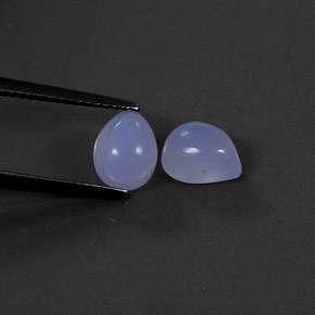 2.82 ct Blue Chalcedony Stone, Natural Chalcedony in Pear Cabochon Shape for Sale