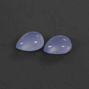 3.21 ct Blue Chalcedony Gemstone, Chalcedony Gem in Pear Cabochon Shape for Sale.