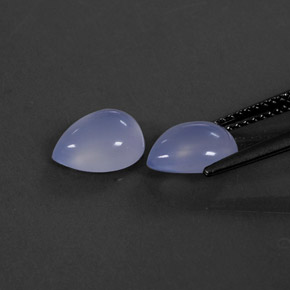 Chalcedony Gemstone in 9 x 7 mm Size for Sale, Chalcedony Stone in Lavender Blue Color