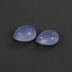 3.29 ct Blue Chalcedony Gemstone, Chalcedony Gem in Pear Cabochon Shape for Sale.