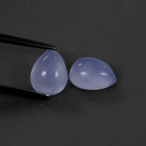 3.29 ct Blue Chalcedony Stone, Natural Chalcedony in Pear Cabochon Shape for Sale