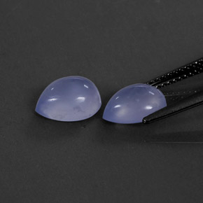 Chalcedony Gemstone in 9 x 7 mm Size for Sale, Chalcedony Stone in Lavender Blue Color