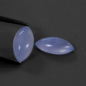 4.54 ct Blue Chalcedony Stone, Natural Chalcedony in Marquise Cabochon Shape for Sale