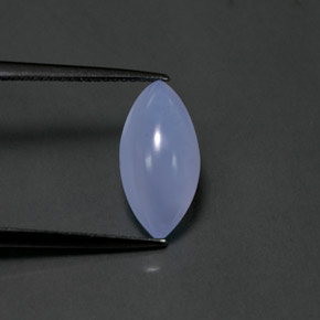 3.31 ct Blue Chalcedony Stone, Natural Chalcedony in Marquise Cabochon Shape for Sale