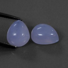 7.37 ct Blue Chalcedony Gemstone, Chalcedony Gem in Pear Cabochon Shape for Sale.