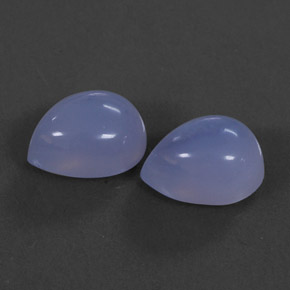 7.37 ct Blue Chalcedony Stone, Natural Chalcedony in Pear Cabochon Shape for Sale
