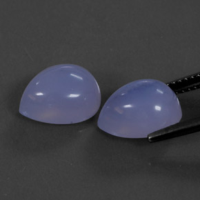 Chalcedony Gemstone in 11.1 x 8.8 mm Size for Sale, Chalcedony Stone in Lavender Blue Color